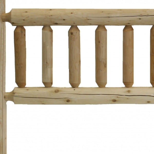 HomeRoots Natural Cedar Log King Headboard - Rustic Elegance in Solid Wood for Timeless Bedroom Style & Comfort 370324