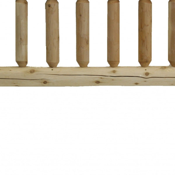 HomeRoots Natural Cedar Log King Headboard - Rustic Design, Durable Solid Wood, Easy Bed Frame Integration, 48"H 370325