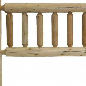 HomeRoots Natural Light Cedar Log King Headboard – Rustic Elegance, Handcrafted from Reclaimed Northern Cedar 370326