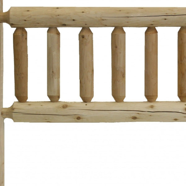 HomeRoots Natural Light Cedar Log King Headboard – Rustic Elegance, Handcrafted from Reclaimed Northern Cedar 370326