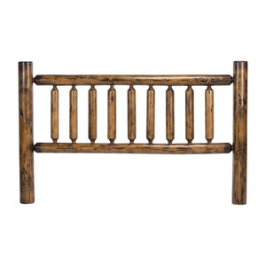 HomeRoots Natural Vintage Brown Finish Cedar Log King Headboard - Rustic Lodge Style, Durable Solid Wood Design 370327