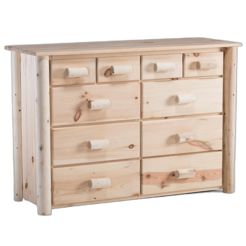 Homeroots Natural Unfinished Wood Ten Drawer Dresser  Solid Wood 370332