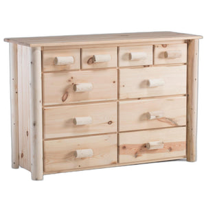 Homeroots Natural Unfinished Wood Ten Drawer Dresser  Solid Wood 370332