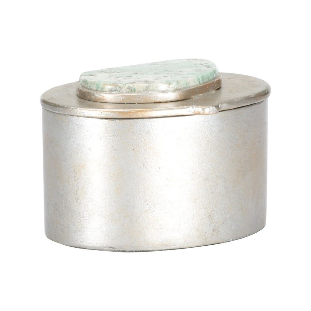 Chelsea House Caribbean Gold Jewelry Box Oval With Multi-Color Stones, Filigree Metal Keepsake Box For Rings 370335