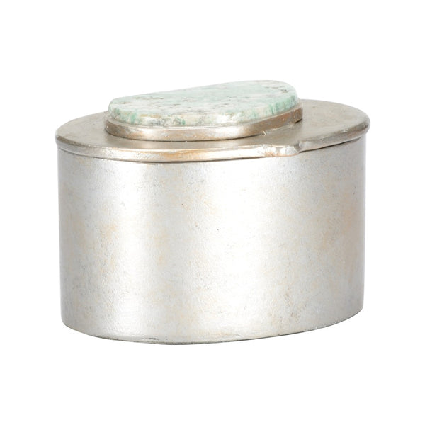 Chelsea House Caribbean Gold Jewelry Box Oval With Multi-Color Stones, Filigree Metal Keepsake Box For Rings 370335