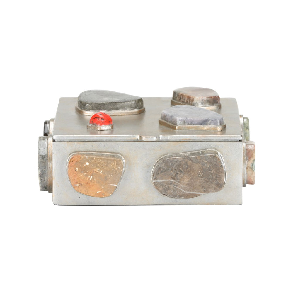 Chelsea House Caribbean Gold Jewelry Box With Multicolored Gemstones And Filigree — Small Decorative Keepsake Box 370336