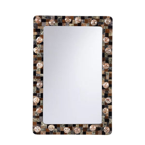 Chelsea House Mariel Coastal Mirror With Handcrafted Shell Mosaic Frame, 30"X20" Artisan Accent For Entryway Decor 370338