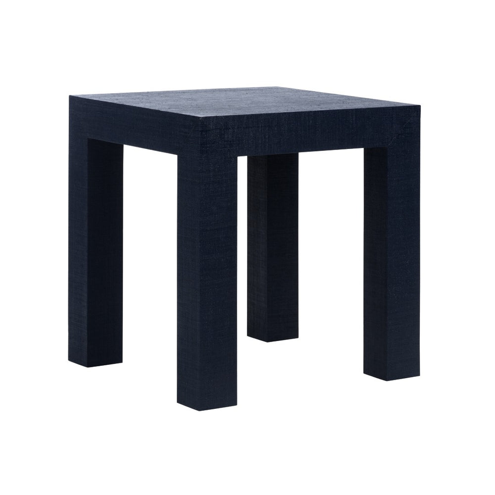 Chelsea House Sanibel Black Raffia Side Table By Jamie Merida — 24" Parsons Accent End Table, Textured Handcrafted Look 370342