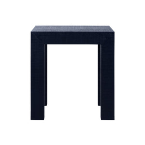 Chelsea House Sanibel Black Raffia Side Table By Jamie Merida — 24" Parsons Accent End Table, Textured Handcrafted Look 370342