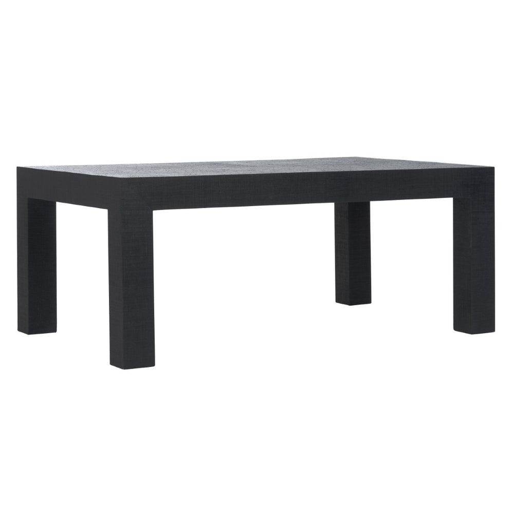 Chelsea House Sanibel Raffia-Wrapped Coffee Table By Jamie Merida — Parsons Silhouette, Durable Black Finish, 48" Wide 370343