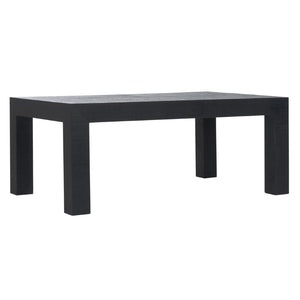 Chelsea House Sanibel Raffia-Wrapped Coffee Table By Jamie Merida — Parsons Silhouette, Durable Black Finish, 48" Wide 370343