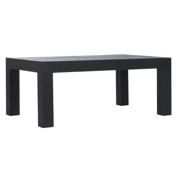 Chelsea House Sanibel Raffia-Wrapped Coffee Table By Jamie Merida — Parsons Silhouette, Durable Black Finish, 48" Wide 370343