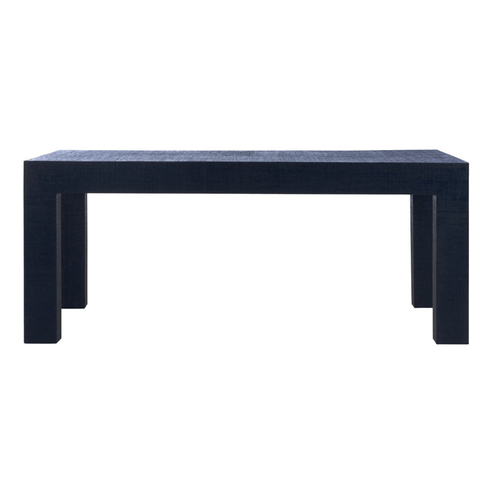 Chelsea House Sanibel Raffia-Wrapped Coffee Table By Jamie Merida — Parsons Silhouette, Durable Black Finish, 48" Wide 370343