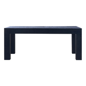 Chelsea House Sanibel Raffia-Wrapped Coffee Table By Jamie Merida — Parsons Silhouette, Durable Black Finish, 48" Wide 370343