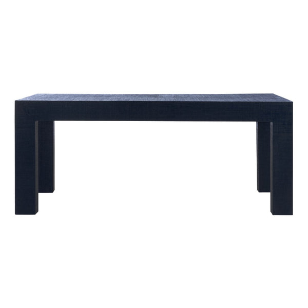 Chelsea House Sanibel Raffia-Wrapped Coffee Table By Jamie Merida — Parsons Silhouette, Durable Black Finish, 48" Wide 370343