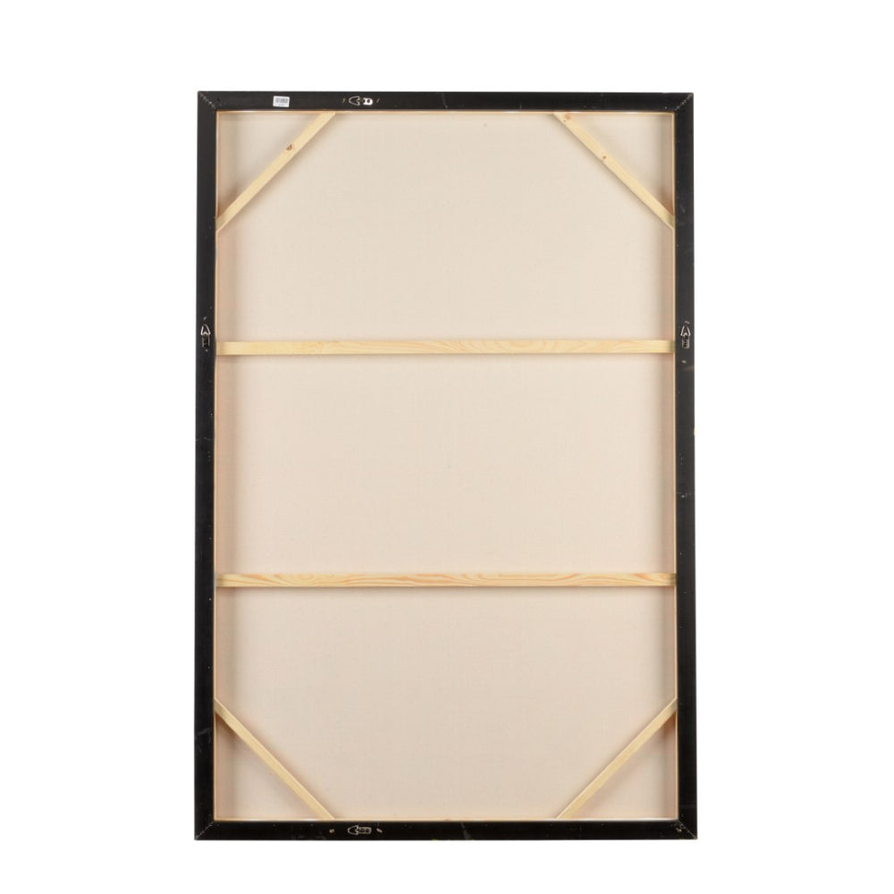 Chelsea House Fence Hand-Painted Orange Abstract Canvas Wall Art 72X48 With Antique Gold Wood Frame, Ready To Hang 370352