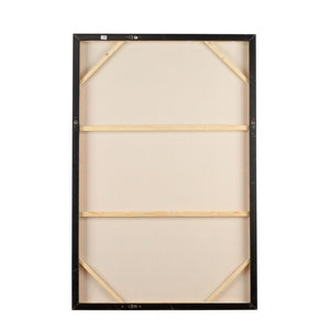 Chelsea House Fence Hand-Painted Orange Abstract Canvas Wall Art 72X48 With Antique Gold Wood Frame, Ready To Hang 370352