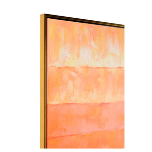 Chelsea House Fence Hand-Painted Orange Abstract Canvas Wall Art 72X48 With Antique Gold Wood Frame, Ready To Hang 370352