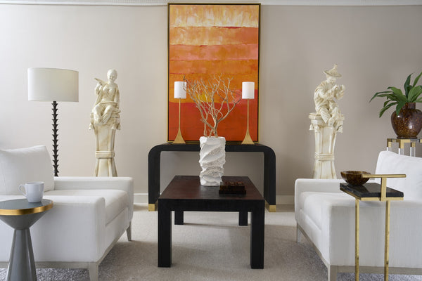 Chelsea House Fence Hand-Painted Orange Abstract Canvas Wall Art 72X48 With Antique Gold Wood Frame, Ready To Hang 370352