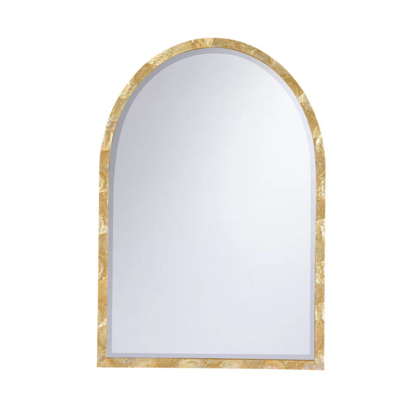 Chelsea House Pearl Arched Mirror With Beveled Glass & Handcrafted Mother-Of-Pearl Inlay — 48" Statement Accent By Shayla Copas 370358