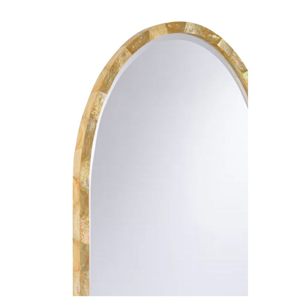 Chelsea House Pearl Arched Mirror With Beveled Glass & Handcrafted Mother-Of-Pearl Inlay — 48" Statement Accent By Shayla Copas 370358