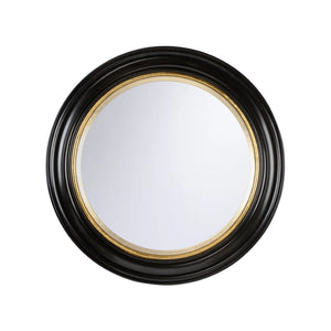 Chelsea House Midnight Regency-Inspired 40" Round Mirror With Black Wood Frame And Subtle Gold Inner Accents, 40" 370359