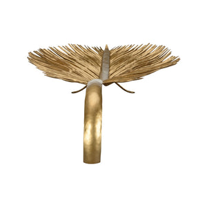 Chelsea House Palm Palm Leaf Fruit Bowl With Gold Metal Finish, Sculptural Tropical Centerpiece For Home Decor 370364
