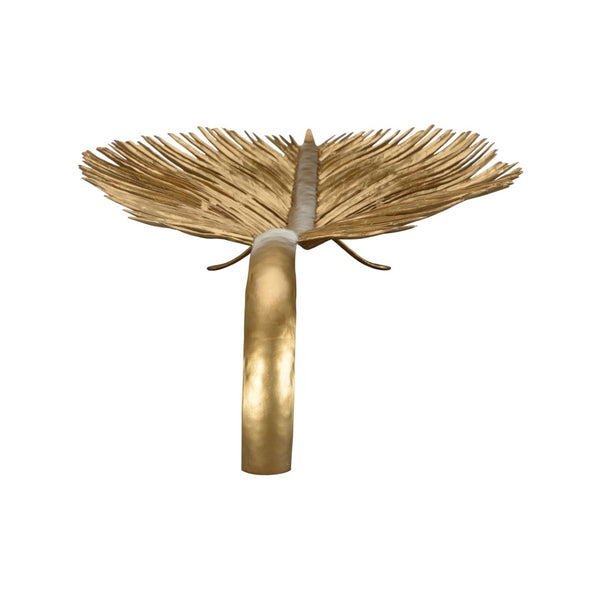 Chelsea House Palm Palm Leaf Fruit Bowl With Gold Metal Finish, Sculptural Tropical Centerpiece For Home Decor 370364
