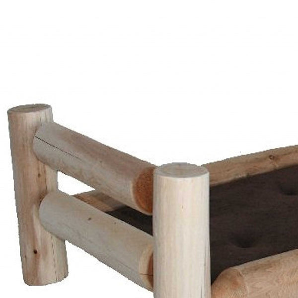 Homeroots Rustic And Natural Cedar Log Small Replica Pet Bed  Wood 370364