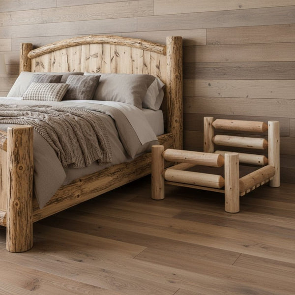 HomeRoots 20" Natural Solid Wood Pet Bed Frame - Rustic Cedar Design for Medium Dogs, Cozy & Stylish Retreat 370365