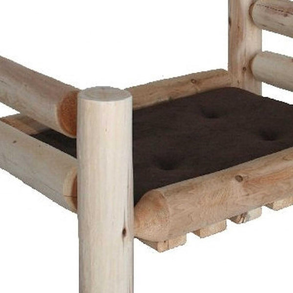 HomeRoots 20" Natural Solid Wood Pet Bed Frame - Rustic Cedar Design for Medium Dogs, Cozy & Stylish Retreat 370365