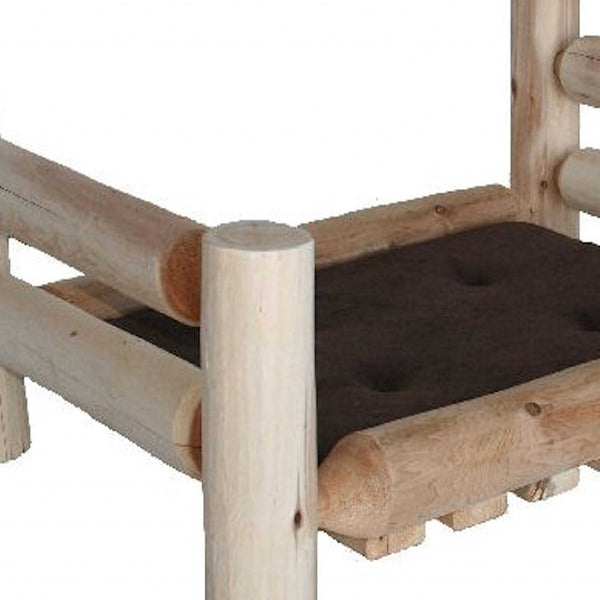 Homeroots Rustic And Natural Cedar Log Medium Replica Pet Bed  Wood 370365