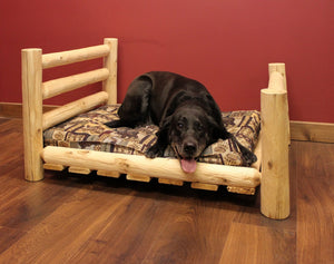 Homeroots Rustic And Natural Cedar Log Large Replica Pet Bed  Wood 370366