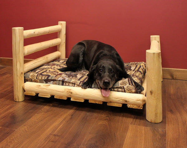 Homeroots Rustic And Natural Cedar Log Large Replica Pet Bed  Wood 370366