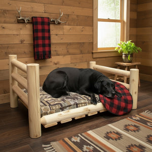 HomeRoots 20" Handcrafted Solid Cedar Pet Bed Frame for Large Dogs - Rustic Dog Sofa with Unique Aesthetic 370366