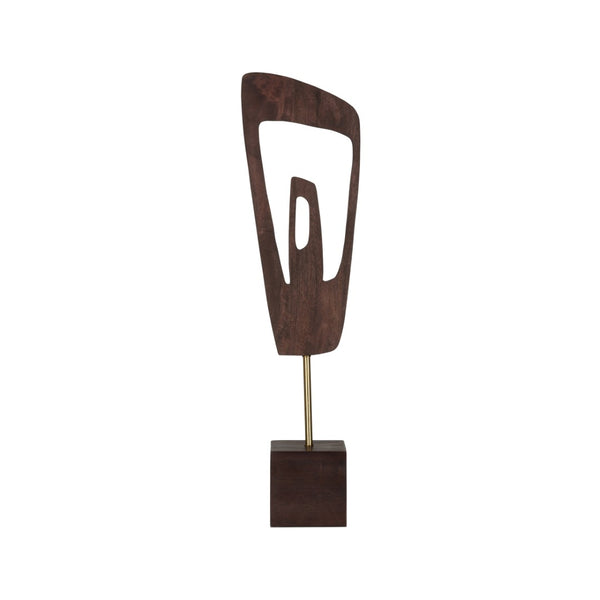 Chelsea House Ashe Sculptural Wood Figure With Marble Base, Mahogany Grain & Antique Brass Accents For Mantels (30"H) 370381