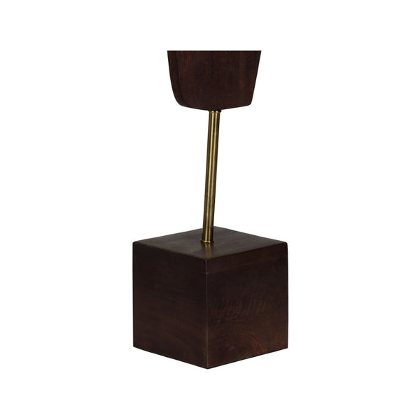 Chelsea House Ashe Sculptural Wood Figure With Marble Base, Mahogany Grain & Antique Brass Accents For Mantels (30"H) 370381