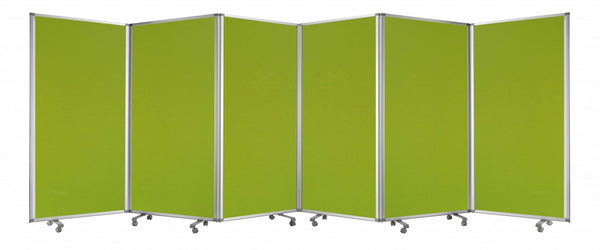 Homeroots 212 X 1 X 71 Green Metal 6 Panel Screen Green Metal 370382