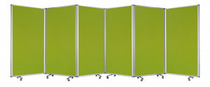 Homeroots 212 X 1 X 71 Green Metal 6 Panel Screen Green Metal 370382