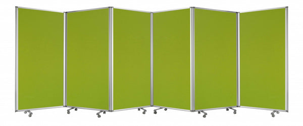 Homeroots 212 X 1 X 71 Green Metal 6 Panel Screen Green Metal 370382