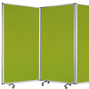 Homeroots 212 X 1 X 71 Green Metal 6 Panel Screen Green Metal 370382