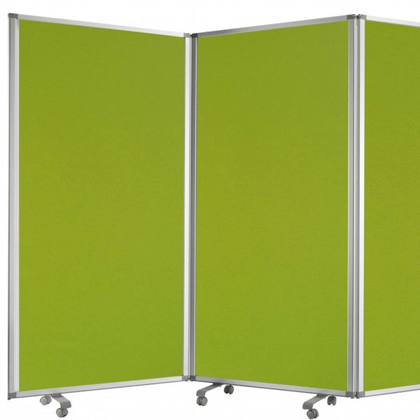 Homeroots 212 X 1 X 71 Green Metal 6 Panel Screen Green Metal 370382