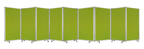 Homeroots 318" X 1" X 71" Green, Metal, 9 Panel, Screen Green Metal 370383