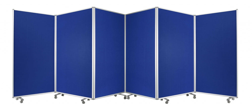 Homeroots 212 X 1 X 71 Blue Metal 6 Panel Screen Blue Metal 370384