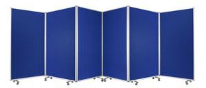 Homeroots 212 X 1 X 71 Blue Metal 6 Panel Screen Blue Metal 370384