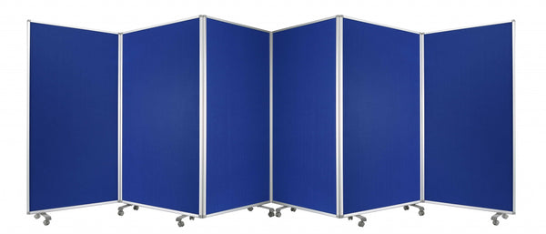 Homeroots 212 X 1 X 71 Blue Metal 6 Panel Screen Blue Metal 370384