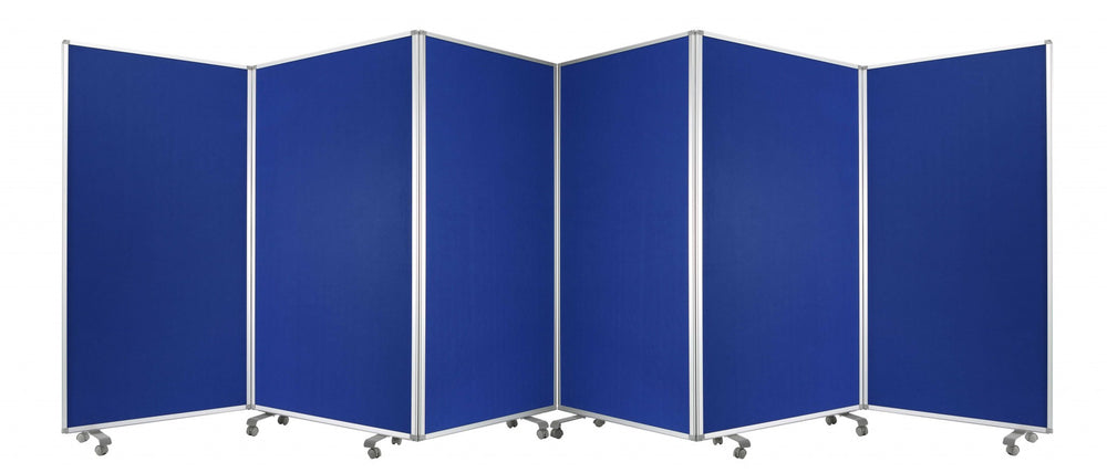 Homeroots 212 X 1 X 71 Blue Metal 6 Panel Screen Blue Metal 370384