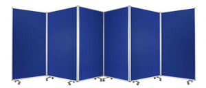Homeroots 212 X 1 X 71 Blue Metal 6 Panel Screen Blue Metal 370384