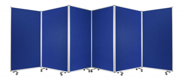Homeroots 212 X 1 X 71 Blue Metal 6 Panel Screen Blue Metal 370384