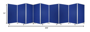 Homeroots 318" X 1" X 71" Blue, Metal, 9 Panel, Screen Blue Metal 370385